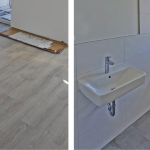 Hadlichstraße 23a, 23, 22a, Dachaufstockung, Ausstattungsbeispiele - Vinylbelag und Badezimmer