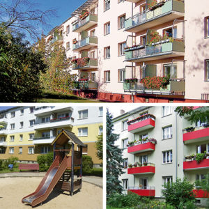 1991 bis 2004 – erste komplexe Modernisierungsmaßnahmen des Wohnungsbestandes Modernisierungsstand 2004: ca. 25%